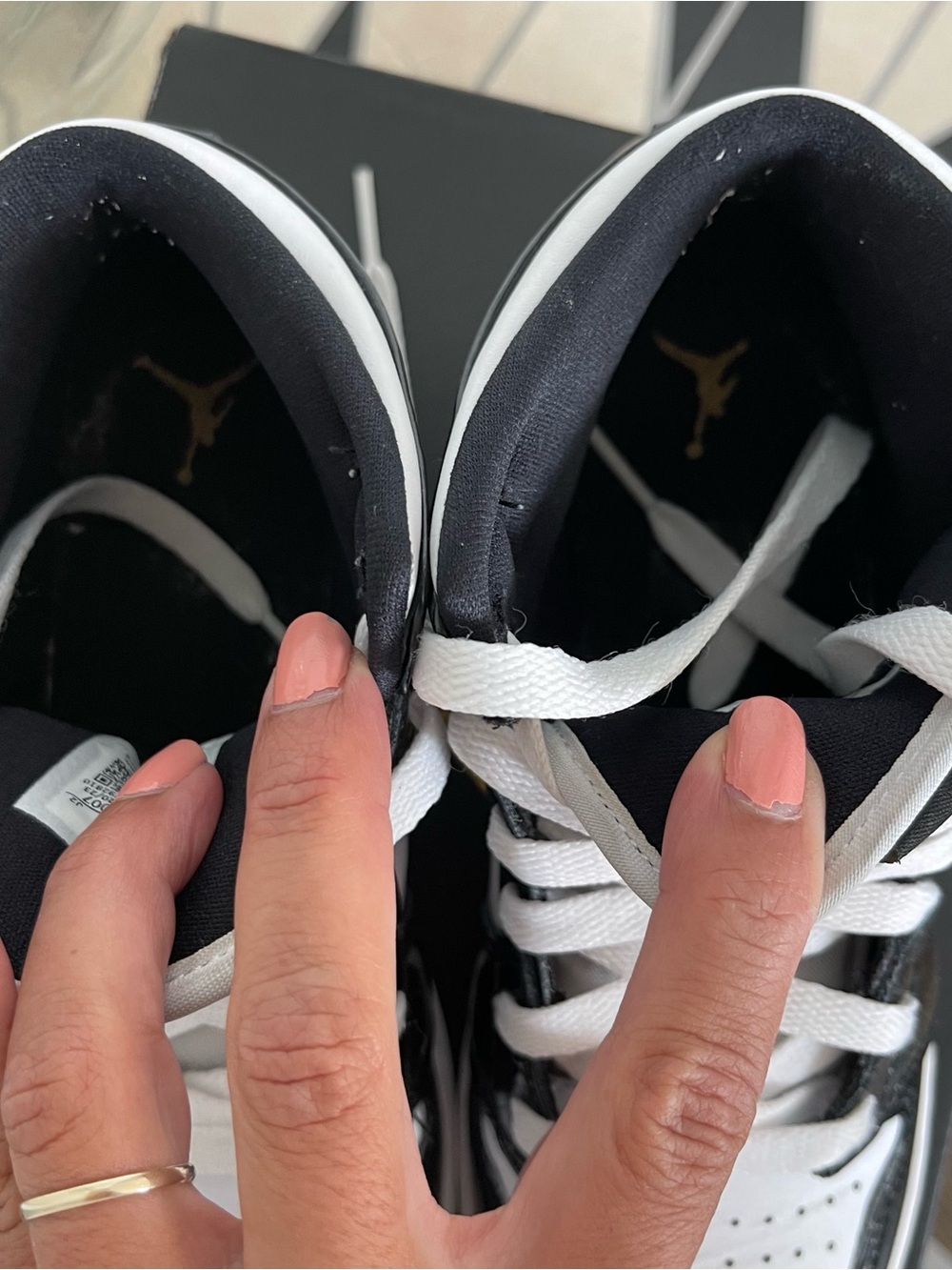 Jordan Kids Black and White High-Top Sneakers - Picture 4 of 8